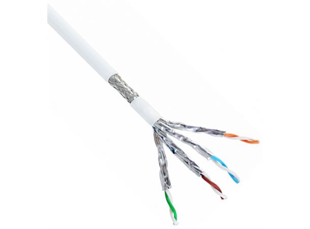 ECS kabel S/FTP Cat.7 LSZH 500m 500m Trommel - Hvit kabel