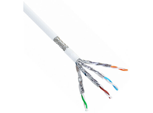 ECS kabel S/FTP Cat.7 LSZH 500m 500m Trommel - Hvit kabel 