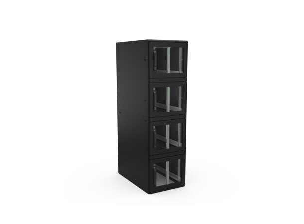 Enoc Serverskap 4-delt S1 C4 61020-S B-600xD-1000xH-2000mm Svart Låsbart 
