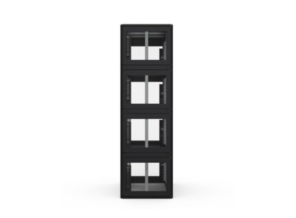 Enoc Serverskap 4-delt S1 C4 61222-S B-600xD-1200xH-2200mm Svart Låsbart 