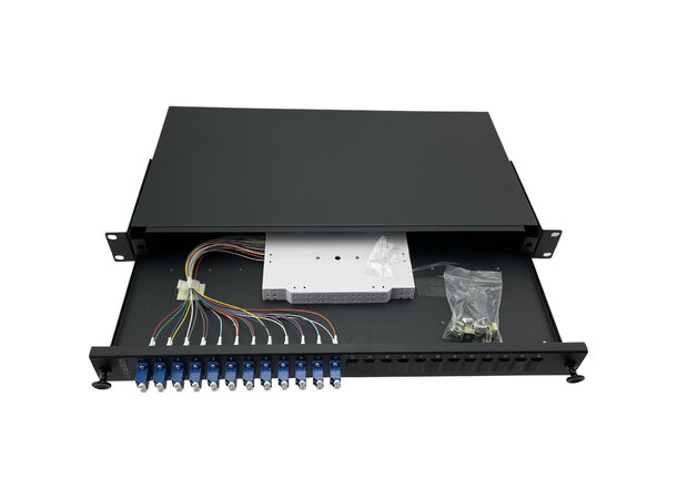 Fiberpanel 19'' SM 12xLCD 1U 24F LC/UPC inkl fiberhaler