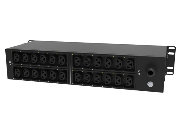 POW PDU, 230V 32A Horisontal, 24 uttak 7,2kW B:60 D:72 H:120mm 