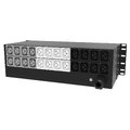 POW PDU, 400V 16A Horisontal, 24 uttak 11,1kW B:482 D:88 H:120mm