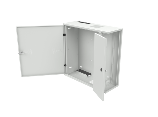 Enoc Veggskap 4U 19" Vertikal Montering B-600 x D-220 x H-600 mm platedør Grå 