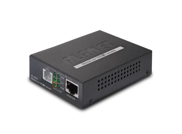 Planet Media Converter Eth. PoE+ - VDSL2 10/100/1000B-T w/G.vectoring 150/150Mbps 