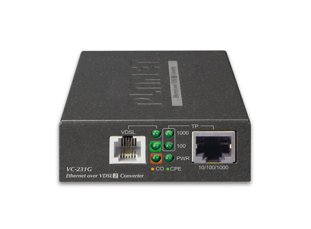 Planet Media Converter Eth. PoE+ - VDSL2 10/100/1000B-T w/G.vectoring 150/150Mbps 
