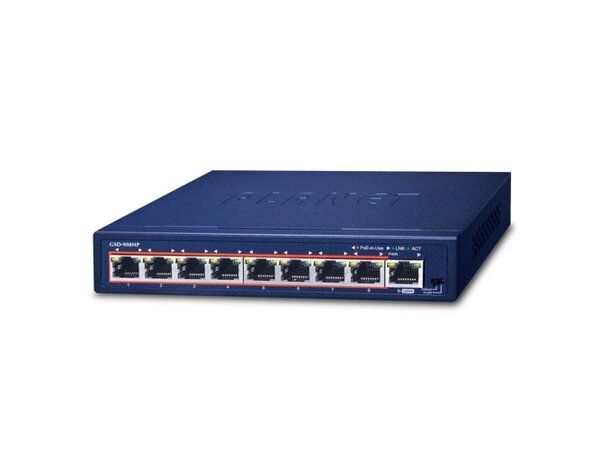Switch PoE+ 8-Port 10/100/1000T 802.3at +1-port Gigabit Eternet 100W POE 